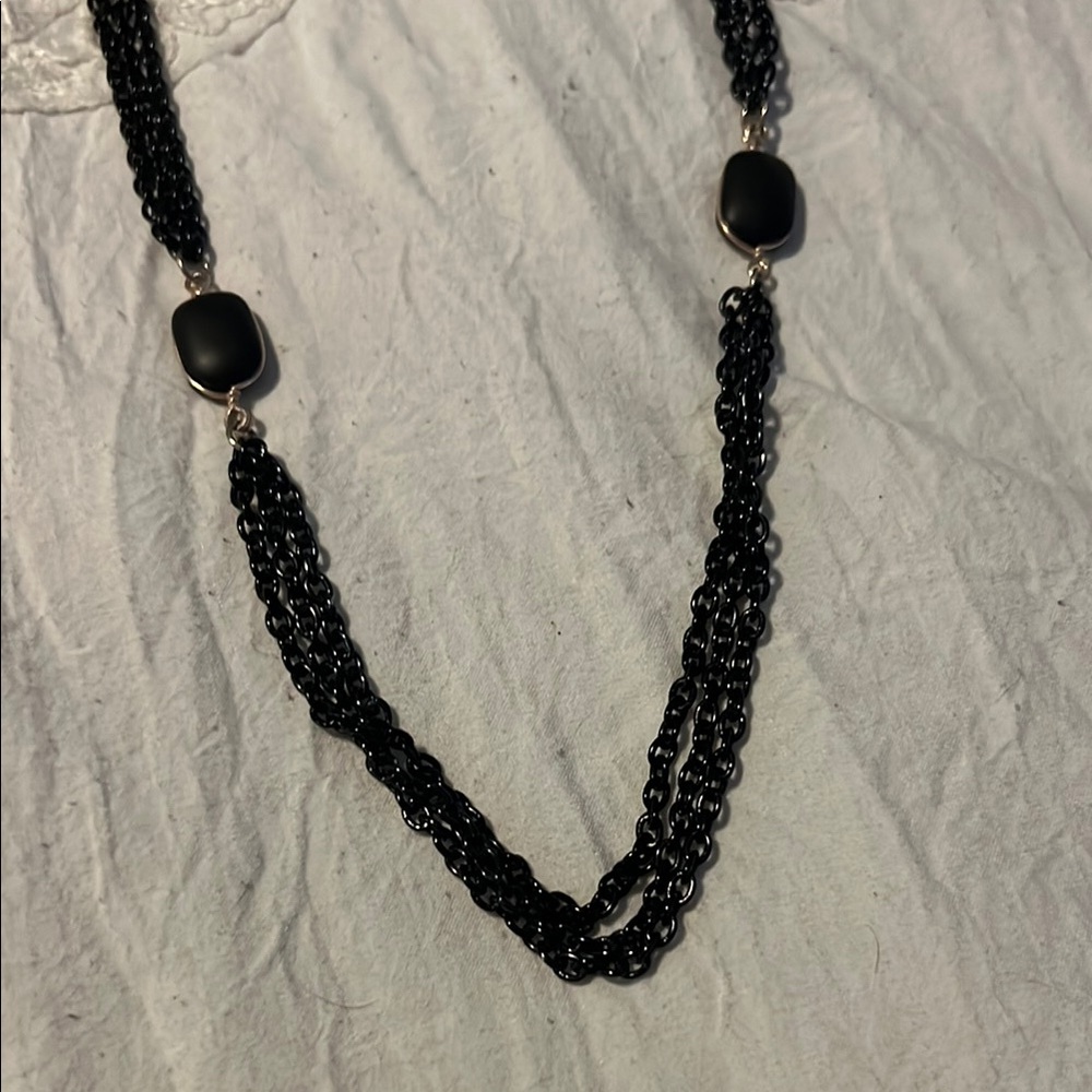 Vintage Lisa Black Beaded Necklace